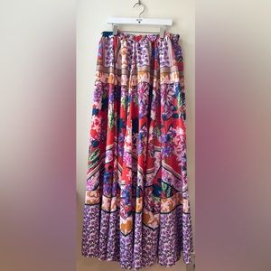 Beautiful floral printed circle skirt